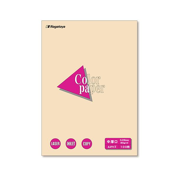 (まとめ) 長門屋商店 Color Paper A4 中厚口 アイボリー ナ-3215 1冊（100枚）  【×30セット】