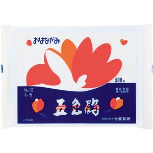 (まとめ) 合鹿製紙 おはながみ五色鶴 白 GO-500-W 1パック（500枚）  【×30セット】