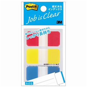 (まとめ) 3M ポストイット 超丈夫なインデックス 40×18mm レッド／イエロー／ブルー 686S-1 1パック（3冊）  【×30セット】