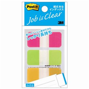 (まとめ) 3M ポストイット 超丈夫なインデックス 40×18mm ピンク／ブライトグリーン／オレンジ 686S-2 1パック（3冊）  【×30セット】