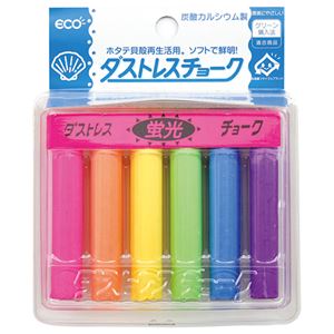 (まとめ) 日本理化学 ダストレスチョーク 炭酸カルシウム製 6色 DCK-6-6C 1箱(6本：各色1本)  【×30セット】