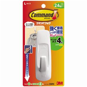 (まとめ) 3M コマンドフック L オフホワイト フック1個+タブ4枚 CMR5 1パック  【×30セット】