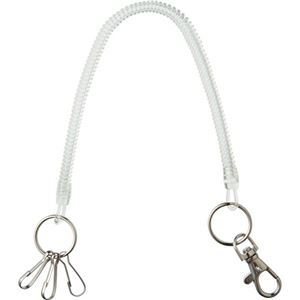 (まとめ) TANOSEE スパイラルキーチェーン キーフック3個付 1個  【×30セット】