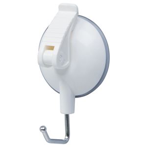 (まとめ) オート レバー式吸盤フック 大 耐荷重5kg QHC-08シロ 1個  【×30セット】
