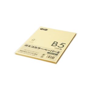 (まとめ) TANOSEE αエコカラーペーパーII B5 クリーム 少枚数パック 1冊（100枚）  【×30セット】