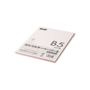 (まとめ) TANOSEE αエコカラーペーパーII B5 ライトピンク 少枚数パック 1冊（100枚）  【×30セット】