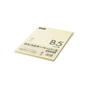 (まとめ) TANOSEE αエコカラーペーパーII B5 ライトクリーム 少枚数パック 1冊（100枚）  【×30セット】