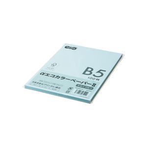 (まとめ) TANOSEE αエコカラーペーパーII B5 スカイブルー 少枚数パック 1冊（100枚）  【×30セット】