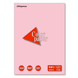 (まとめ) 長門屋商店 Color Paper B5 特厚口 桃 ナ-4421 1冊（50枚）  【×30セット】