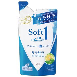 (まとめ) ライオン ソフトインワン コンディショナーインシャンプー サラサラ つめかえ用 380ml 1個  【×30セット】