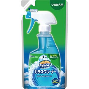 (まとめ) ジョンソン スクラビングバブル ガラスクリーナー つめかえ用 400ml 1個  【×30セット】