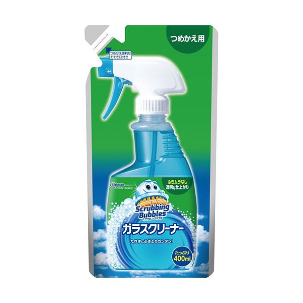 (まとめ) ジョンソン スクラビングバブル ガラスクリーナー つめかえ用 400ml 1個  【×30セット】