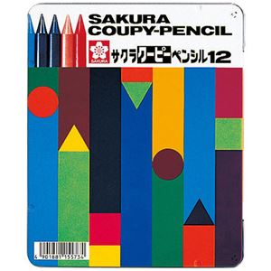 (まとめ) サクラクレパス クーピーペンシル 12色(各色1本) 缶入 FY12 1缶  【×30セット】