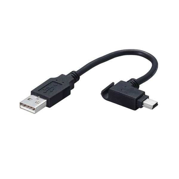 (まとめ) エレコム モバイルminiUSB2.0ケーブル (A)オス-mini(B)オス ブラック 0.1m USB-MBM5 1個 【×30セット】