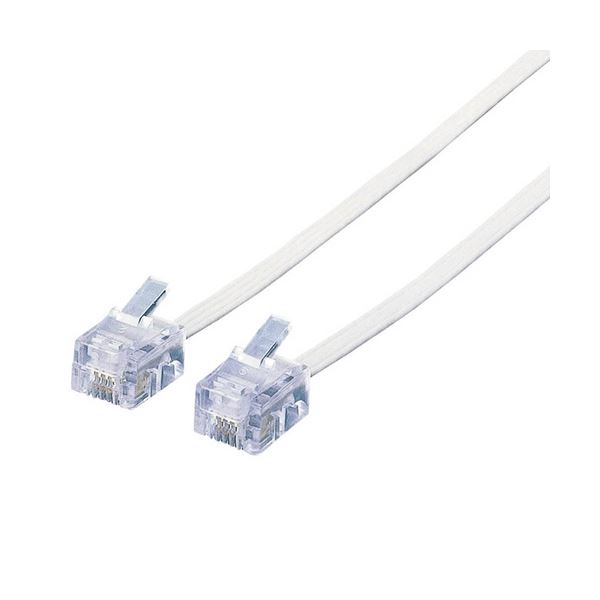 (まとめ) エレコム スリムモジュラケーブル6極4芯 ホワイト 5m MJ-5WH 1本 【×30セット】