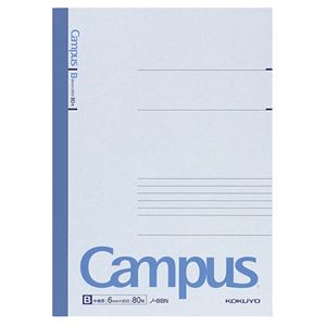 (まとめ) コクヨ キャンパスノート(中横罫) セミB5 B罫 80枚 ノ-8BN 1冊  【×30セット】