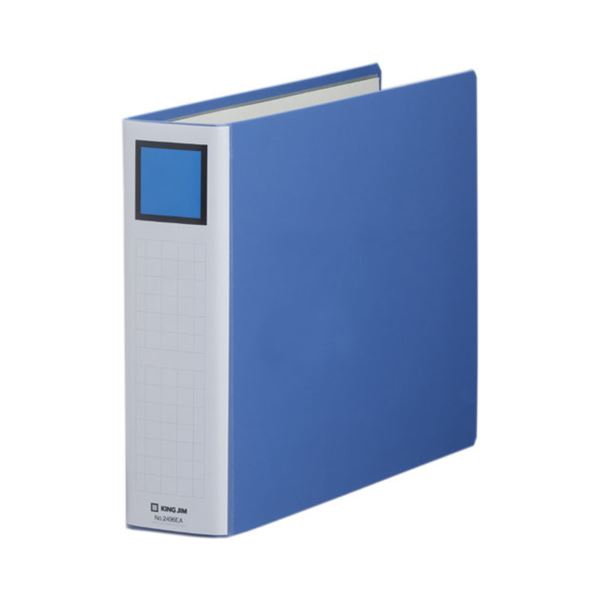 (まとめ) キングファイル スーパードッチ(脱・着)イージー B4ヨコ 600枚収容 背幅76mm 青 2496EA 1冊  【×30セット】