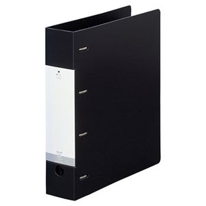(まとめ) リヒトラブ リクエスト D型リングファイル A4タテ 4穴 500枚収容 背幅64mm 黒 G1280-24 1冊  【×30セット】