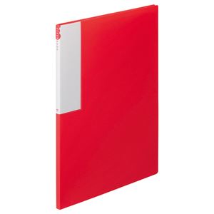(まとめ) TANOSEE クリヤーブック（クリアブック） A4タテ 12ポケット 背幅10mm レッド 1冊  【×30セット】