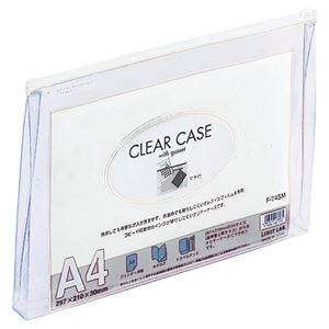 (まとめ) リヒトラブ クリヤーケース(クリアケース)(マチ付) A4ヨコ 白 F-74SM 1枚  【×30セット】