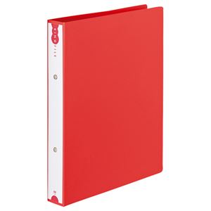 (まとめ) TANOSEE リングファイル（PP表紙） A4タテ 2穴 260枚収容 背幅42mm レッド 1冊  【×30セット】