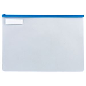 (まとめ) TANOSEE クリヤーケース（クリアケース） A3ヨコ 青 1枚  【×30セット】