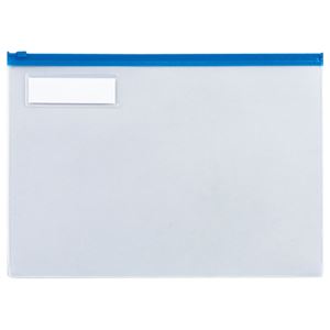 (まとめ) TANOSEE クリヤーケース（クリアケース） A4ヨコ 青 1枚  【×30セット】