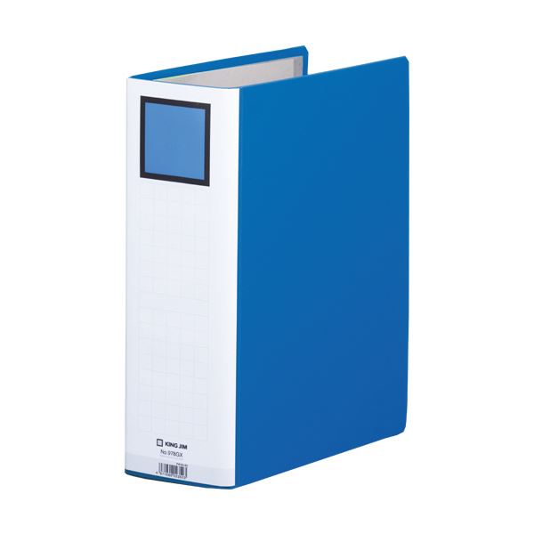(まとめ) キングジム キングファイルGGXシリーズ A4タテ 800枚収容 80mmとじ 背幅96mm 青 978GX 1冊  【×30セット】