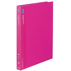 (まとめ) コクヨ クリヤーブック(クリアブック)(K2)固定式 A4タテ 40ポケット 背幅25mm 中紙なし 赤 K2ラ-K40R 1冊  【×30セット】