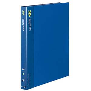 (まとめ) コクヨ クリヤーブック(クリアブック)(K2)固定式 A4タテ 40ポケット 背幅25mm 中紙なし 青 K2ラ-K40B 1冊  【×30セット】