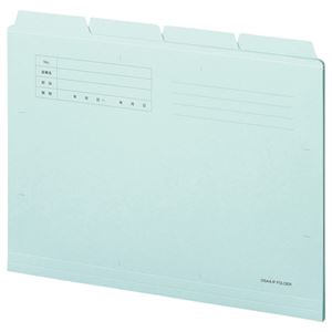 (まとめ) TANOSEE カットフォルダー4山 A4 ブルー 1組（4冊）  【×30セット】