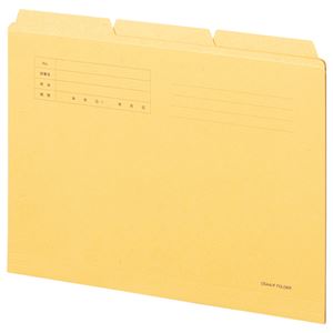(まとめ) TANOSEE カットフォルダー3山 A4 イエロー 1組（3冊）  【×30セット】