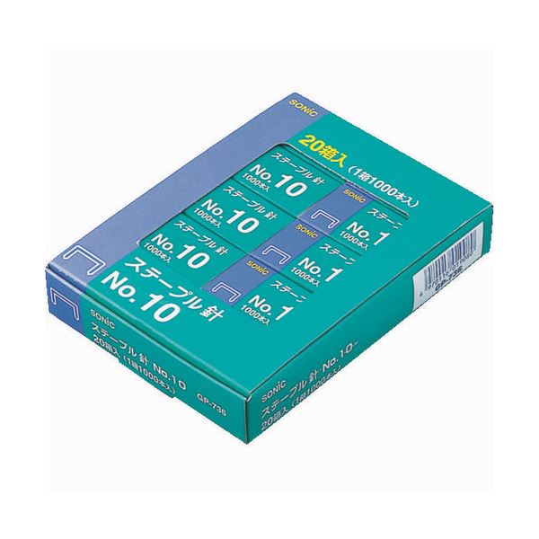 (まとめ) ソニック ステープル針 10号50本連結×20個入 GP-736 1パック（20箱）  【×30セット】