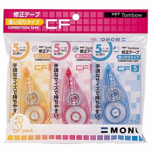 (まとめ) トンボ鉛筆 修正テープ モノCF 5mm幅×8m KCA-321 1パック（3個）  【×30セット】