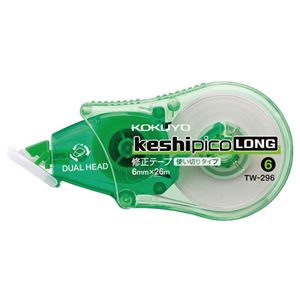 (まとめ) コクヨ 修正テープ（ケシピコロング） 6mm幅×26m 緑 TW-296 1個  【×30セット】