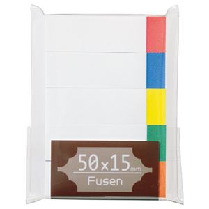 (まとめ) TANOSEE ふせん 50×15mm ホワイト（5色帯入） 1パック（5冊）  【×30セット】