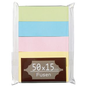 (まとめ) TANOSEE ふせん 50×15mm パステルアソート 1パック（5冊）  【×30セット】