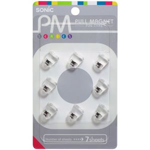 (まとめ) ソニック PM プルマグネット ピンタイプ 直径12×高さ13mm 透明 MG-785-T 1パック(8個)  【×30セット】