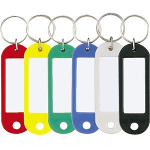 (まとめ) コクヨ キーホルダー型名札 6色 ナフ-S200 1パック（6個：各色1個）  【×30セット】