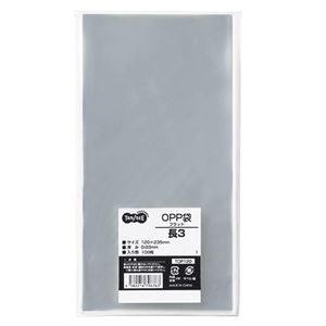 (まとめ) TANOSEE OPP袋 フラット 長3 120×235mm 1パック（100枚）  【×30セット】