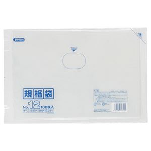 (まとめ) ジャパックス 規格袋 12号 ヨコ230×タテ340×厚み0.03mm K-12 1パック（100枚）  【×30セット】