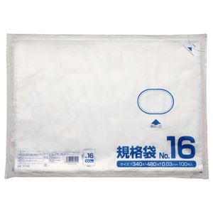 (まとめ) クラフトマン 規格袋 16号 ヨコ340×タテ480×厚み0.03mm HKT-088 1パック（100枚）  【×30セット】