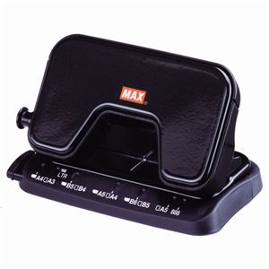 (まとめ) マックス 中空刃 軽あけパンチ スクーバ 15枚穿孔 ブラック DP-15T/K 1台  【×30セット】