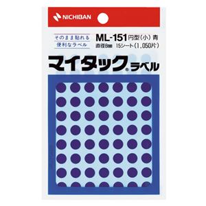 (まとめ) ニチバン マイタック カラーラベル 円型 直径8mm 青 ML-1514 1パック(1050片：70片×15シート)  【×50セット】