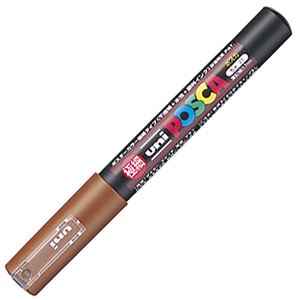 (まとめ) 三菱鉛筆 水性マーカー ポスカ 極細 茶 PC1M.21 1本  【×50セット】