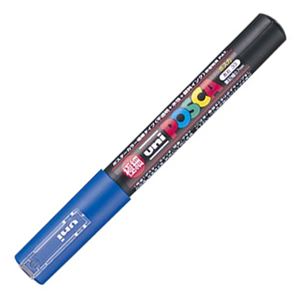 (まとめ) 三菱鉛筆 水性マーカー ポスカ 極細 青 PC1M.33 1本  【×50セット】