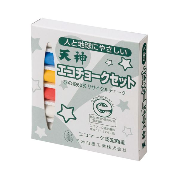 (まとめ) 日本白墨 エコチョーク72 4色詰合せ ECO-6 1箱（6本）  【×50セット】