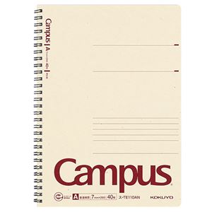 (まとめ) コクヨ キャンパス 再生紙ツインリングノート セミB5 A罫 40枚 ス-TE110AN 1冊  【×50セット】