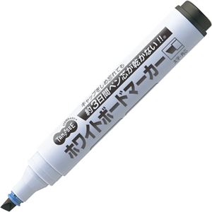 (まとめ) TANOSEE ホワイトボードマーカー ノンドライタイプ 太字・角芯 黒 1本  【×100セット】