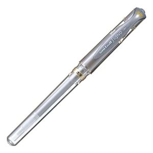 (まとめ) 三菱鉛筆 ゲルインクボールペン ユニボール シグノ 太字 1.0mm 銀 UM153.26 1本  【×100セット】
